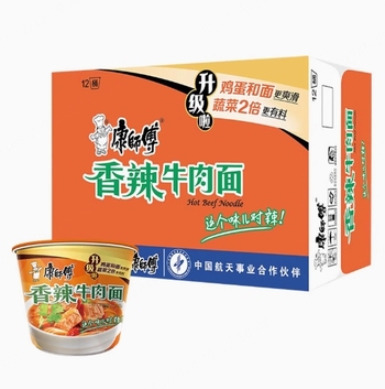【桶】【清真】康师傅香辣牛肉面110g/12桶