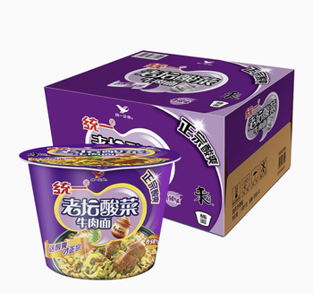 【桶】【清真】统一来一桶老坛酸菜牛肉面（红油）120g*12桶/箱