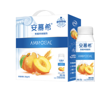 【瓶】伊利安慕希酸奶黄桃燕麦200g*10瓶/小提