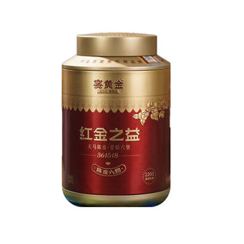 赛黄金红金之益新会天马陈皮六堡茶梧州苍梧六堡茶罐装200g