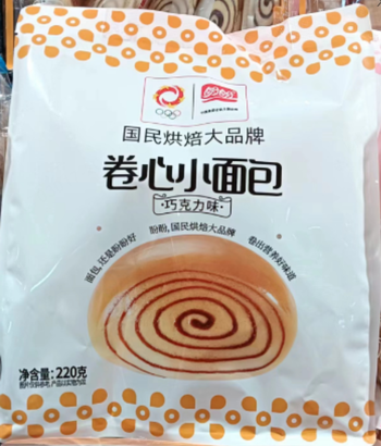【正阳仓发货】【袋】盼盼卷心小面包巧克力味220g*16