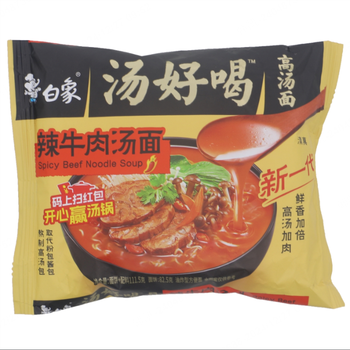 【阜新仓发货】【袋】白象汤好喝辣牛肉汤面105.5g-111.5g*24