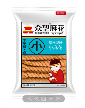 【袋】众望经典小麻花鸡汁味112g*30