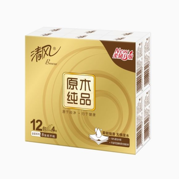 【农技服务物资】【条】清风原木金装手帕纸4层8张*12包(B64CJ3L)*1