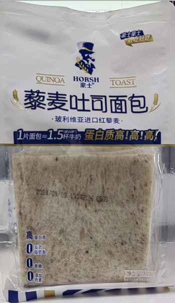 【阜新仓发货】【袋】豪士藜麦土司面包103g*24