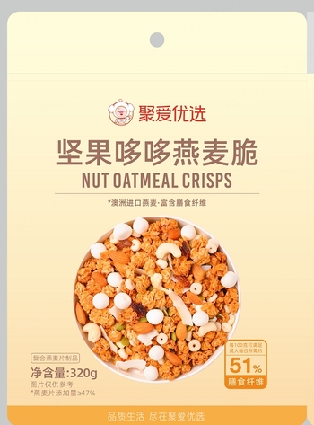 【明水仓发货】【袋】聚爱优选坚果哆哆燕麦脆320g