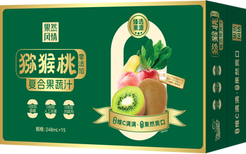 果然风情猕猴桃零添加复合果蔬汁 248ml*15罐